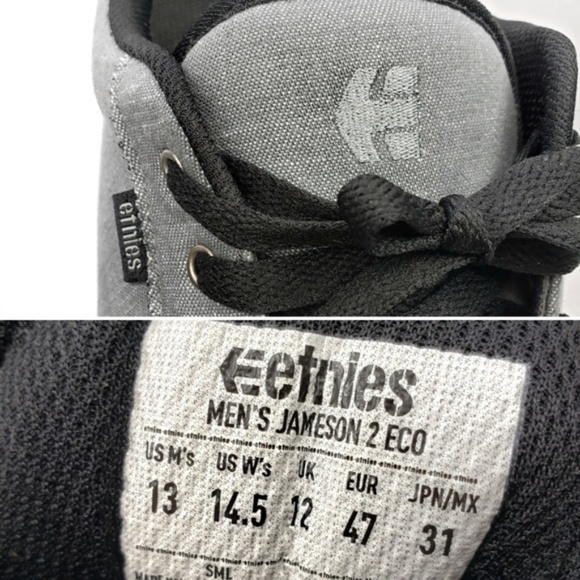 SOLD Etnies Jameson 2 ECO Gray Skate Shoes Mens 13 - Picture 7 of 8